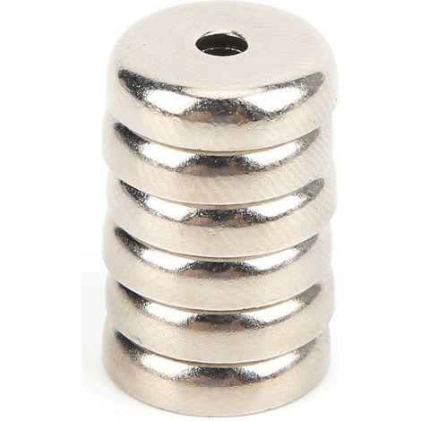 Aimants à tête fraisée A16, néodyme fer bore, disques aimantés fraisés ronds, lot de 6 unités. (1/5)