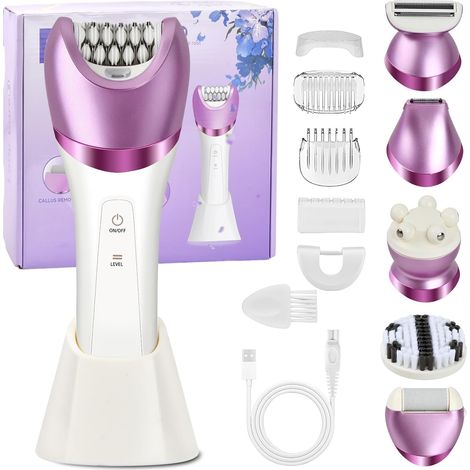 Rasoir Electrique Femme, 6 en 1 Tondeuse Femme Intime Sans Douleur Tondeuse Bikini Femme IPX7 Étanche, USB Rechargeable Tondeuse Maillot Femme Épilateur Shaver pour Visage Bras Jambes Aisselles (1/5)