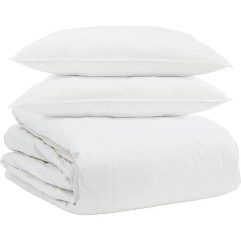 Ensemble trois pièces housse de couette et taie d'oreiller en duvet de canard blanc (1/5)