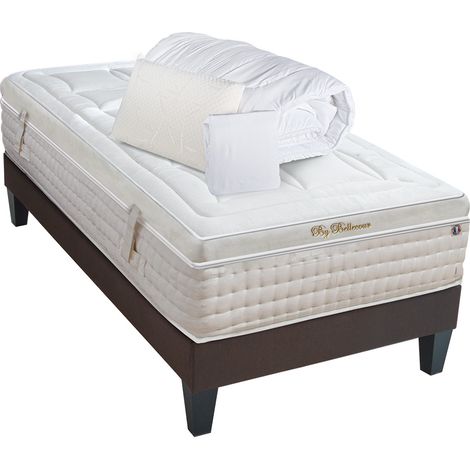 Pack Empereur 90x190 cm Matelas Mousse + Sommier Bois + Accessoires (1/5)
