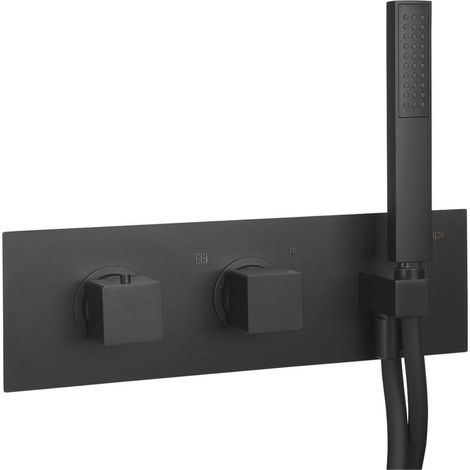 Sapho Dimy - Duschset mit Thermostat und Handbrause - Unterputz, schwarzmatt DM493BL