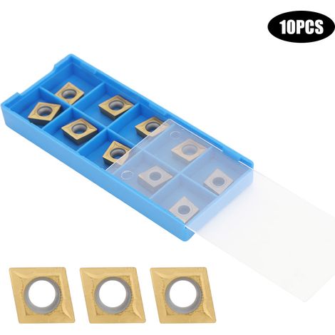 Lot de 10 Plaquettes CNC Acier Ressort NC3020 pour Découpe de Grands Bords et Usinage 09T302-R0.2/R0.4 09T304(R0.4 Finition Précise) (1/5)