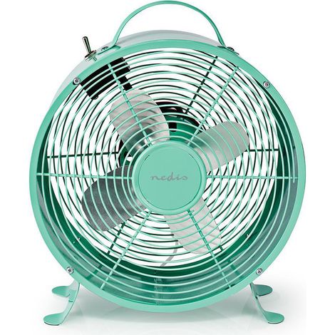 Nedis Ventilatore Vintage da Tavolo 2 Velocità 220 Volt 25cm Colore Turchese (1/5)