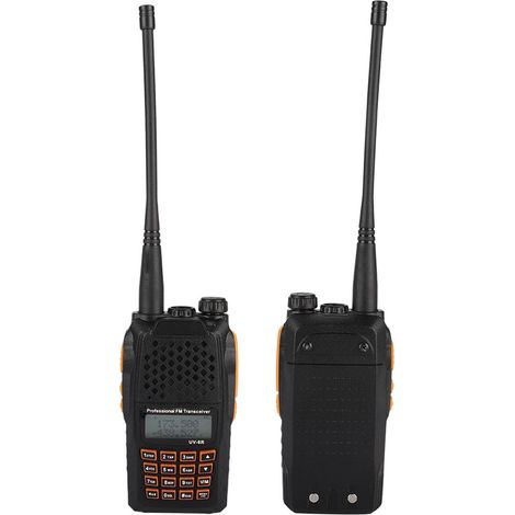 Talkie-walkie rechargeable UV6R 7W 100-240V 7W avec écran LCD et message vocal, 128 canaux, prise américaine. (1/5)
