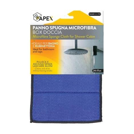PANNO SPUGNA MICROFIBRA BOX DOCCIA APEX - CM 24X17- 12 pezzi