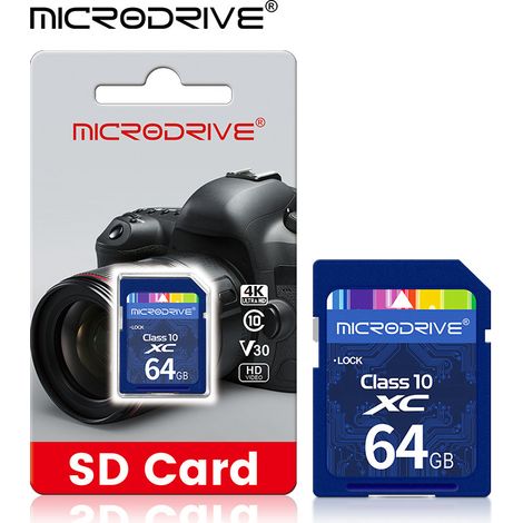 Carte mémoire SD 64 Go, carte mémoire TF haute vitesse C10 pour téléphone portable, carte mémoire SD, lecteur de carte 2.0 offert (1/5)