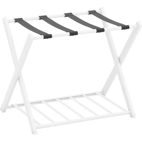 Portapacchi pieghevole 68 x 43 x 58 cm capacità di carico 60 kg moderno e pratico metallo bianco 200013671
