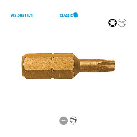 Boite de 15 Embouts de vissage série 1/4''- TORX® TITANE Classic T30 Long. 25mm