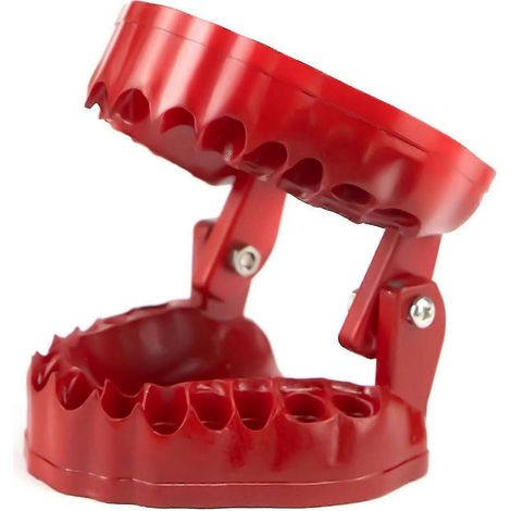 Porte-embouts de tournevis humoristique en forme de dents, avec 28 embouts.-Red