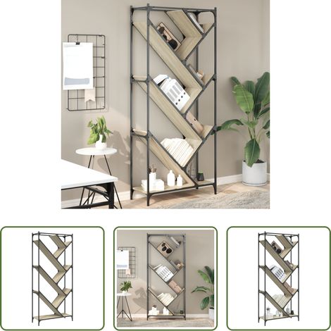 Holzwerkstoff - Bücherregal Sonoma-Eiche 79x30x180 cm Holzwerkstoff und Metall (1/5)