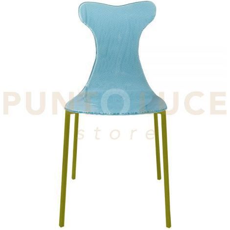 SEDIA VITTY IN CRISTALLO ACRILICO DECORATO E TAVGLIATO A LASER MODERN