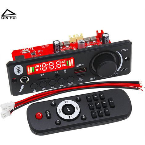 Carte Bluetooth 5.0 12V/24V avec amplificateur de puissance 280W, carte décodeur MP3 karaoké Bluetooth avec microphone d'enregistrement, carte mère sans perte