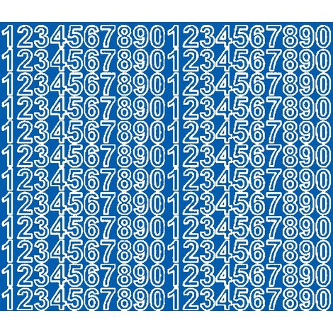 Selbstklebende Zahlenaufkleber, 1,5 cm, blau, matt (1/2)
