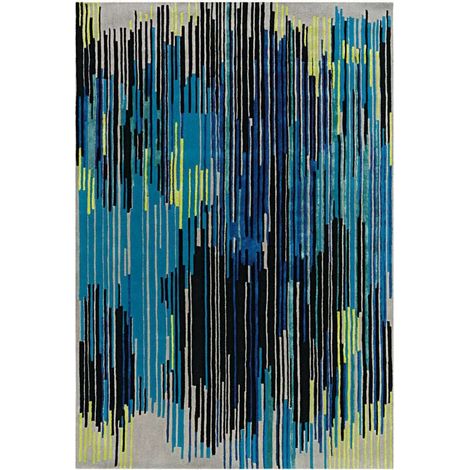 Tapis 8039 diamant multicolore bleu - 170 x 240 cm