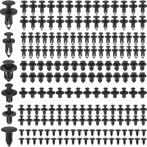 240 Pièces Rivet Plastique Clips Voiture, 6 Taille Clips de Retenue de Voiture Fixations, Vis Plastique Universelles pour Fixer les Panneaux et les Portes de Voiture(6 mm à 10 mm) (1/5)