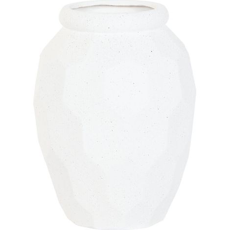 Macetero Magnesia 43X43X80 Rugoso Blanco Roto (1/4)