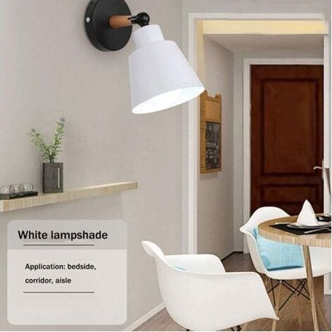 2er-Pack Vintage-Industrie-Wand- und Deckenleuchten E27 Metall Verstellbare Retro-Wandlampe für den Innenbereich für Schlafzimmer, Küche, Restaurant (Weiß) (1/5)