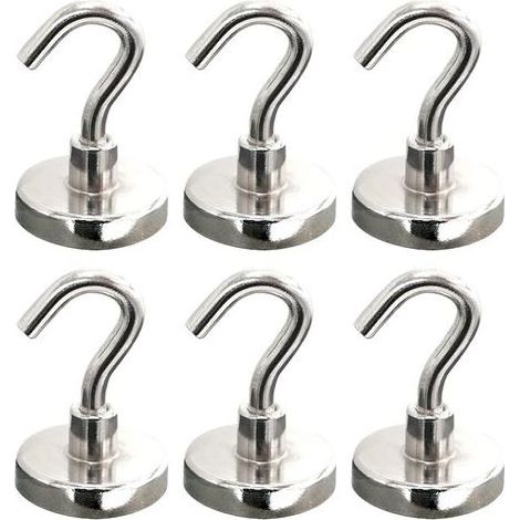 Crochets magnétiques, aimant néodyme puissant de 32 mm, accessoires de cuisine pour abris de jardin, lot de 6 (1/5)