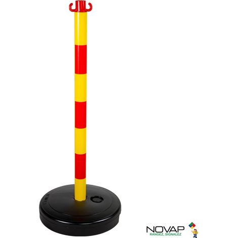 Poteau PVC Jaune/Rouge sur socle à lester 9kg - 2001373