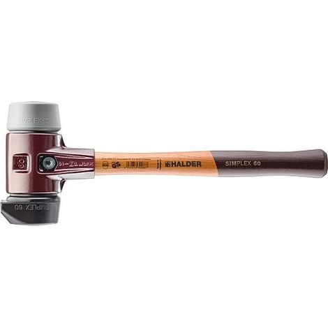 Halder – Maillet caoutchouc chargé avec pied intégré – TPE moyen – Boîtier fonte malléable – Manche bois ergonomique – D60mm