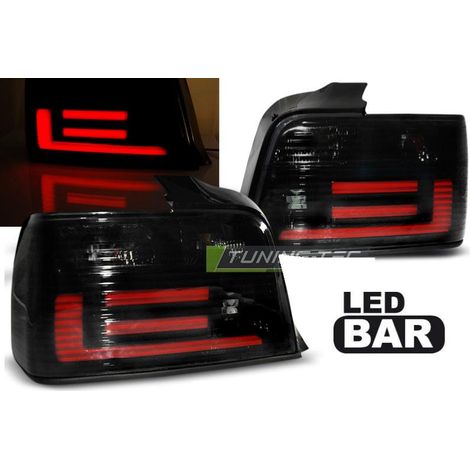 Paire de feux arriere BMW serie 3 E36 Berline 90-99 LED BAR fume (1/4)