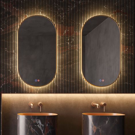 LEDIMEX-  Espejo Baño 90X50cm con Led y Antivaho Oro