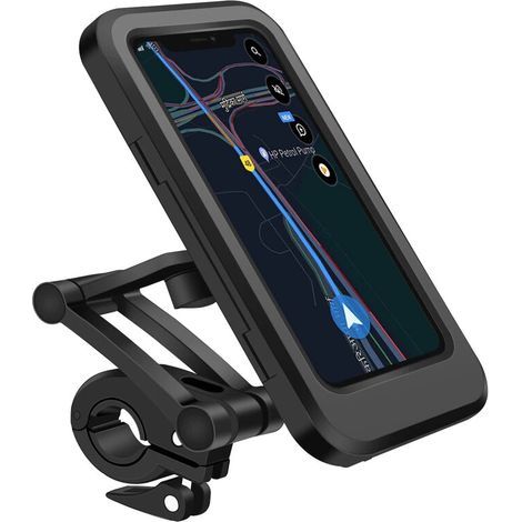 Supporto per cellulare da bicicletta, IPX6, regolabile, 360°, 19x9,9x2,5 cm, nero (1/5)