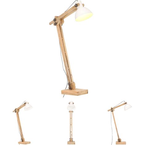 Stehlampe Weiß Mango Massivholz E27 vidaXL (1/5)