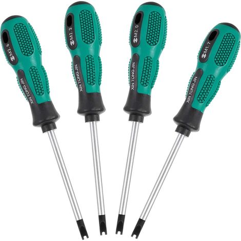 Jeu de 4 tournevis en U, kit de tournevis à trois pans, tournevis fourche en U type CRV, tournevis de précision multifonctionnel, acier au chrome-vanadium, outils de bricolage et de réparation (1/5)