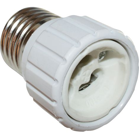 CENTRALE BRICO Transformateur de douille E27 en GU10 TIBELEC, plastique, blanc 100 W (1/2)