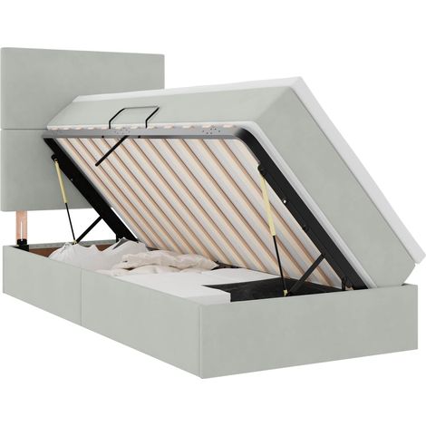 Maison Exclusive - Letto con contenitore LED e materasso Grigio Chiaro 90 x 190 cm