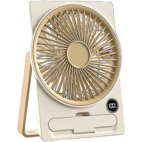 Ventilateur de bureau multifonction ultra-moderne, fin et silencieux – Design élégant – Jaune
