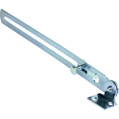 Coulisse de vasistas sur platine coudée réglable par bouton moleté longueur 300 mm - TORBEL INDUSTRIE