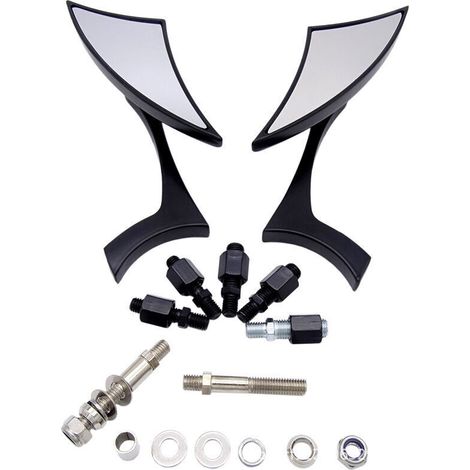 Accessoires de moto, Triangle noir en forme de foudre, miroir de Conversion de moto Harley, miroir de recul de vélo électrique (1/3)
