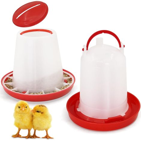 Ensemble mangeoire automatique 1 kg et abreuvoir pour poules 2 L pour poussins, cailles et autres volailles (1/5)