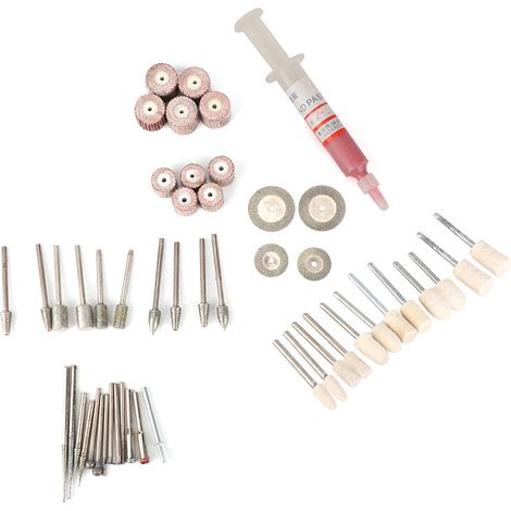 Kit de polissage et de gravure électrique 50 pièces pour le traitement des métaux, comprenant un ensemble d'accessoires rotatifs.
