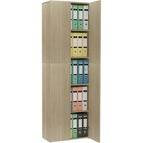 Armoire de bureau 2 portes chêne clair Ousti (1/5)