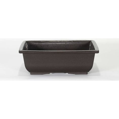 Vaso rettangolare per Piante e Bonsai in plastica nera cm. 23