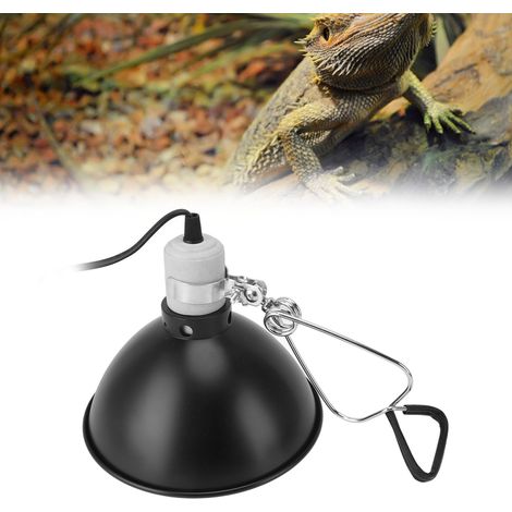 [Reptilien-Wärmelampe] – 300-W-Feuerschutzkuppel aus Edelstahl und Aluminium – UVA- und UVB-Strahlung für Echsen, Schildkröten und Schlangen – EU-Stecker 220 V (1/5)