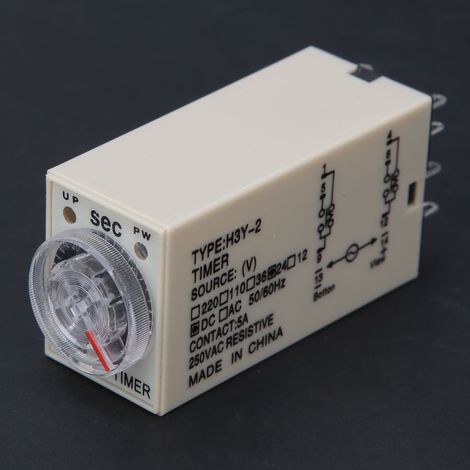 H3Y-2 Zeitrelais, 8-polig, hohe Genauigkeit, Haushaltsgeräte, Netzteil, 0–60 Sekunden, 24 V DC (1/5)