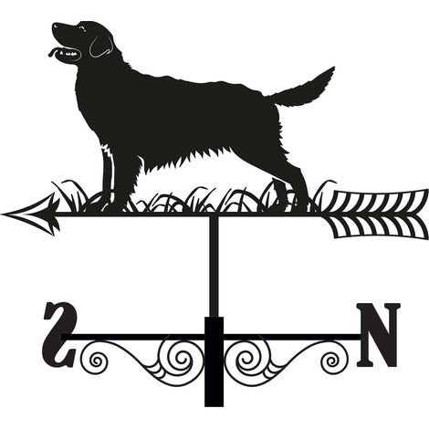 Girouette en acier noir silhouette Golden Retriever (1/4)