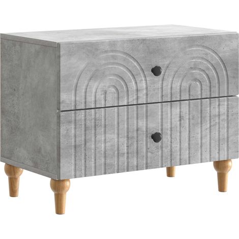 Bedside Cabinet Concrete Grey 62 x 34.5 x 48 cm Engineered Wood vidaXL