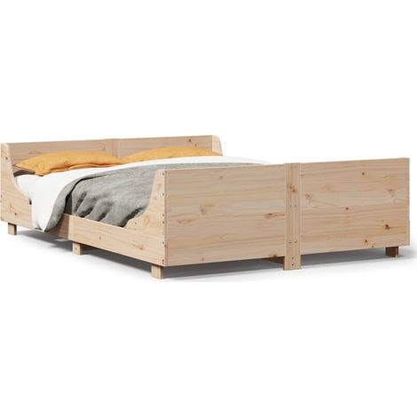 Maison Exclusive - Massivholzbett ohne Matratze 150x200 cm Kiefer