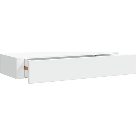 vidaXL Estante con cajón de pared MDF blanco 60x23,5x10 cm (1/2)