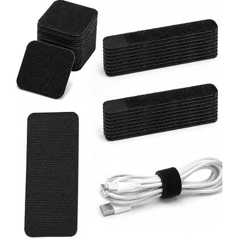Supports de Câbles Autocollants, Attaches de Câbles Réglables et Réutilisables, Clips de Câbles pour Organisation de Câbles Bureau (Maison, Bureau, Électronique) (1/5)