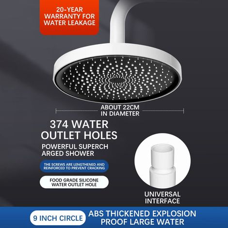 Douche Plafonnier À Pression - Tête De Douche Circulaire 22 Cm - Pour Salle De Bain Domestique - 1 Pièce (1/3)