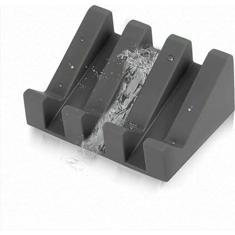 Moderne Silikon-Seifenschale – rutschfest – eleganter Seifenhalter mit raffiniertem Design für Bad oder Küche – geneigte Oberfläche mit Wasserablauf für optimale Seifenaufbewahrung – Crezuo