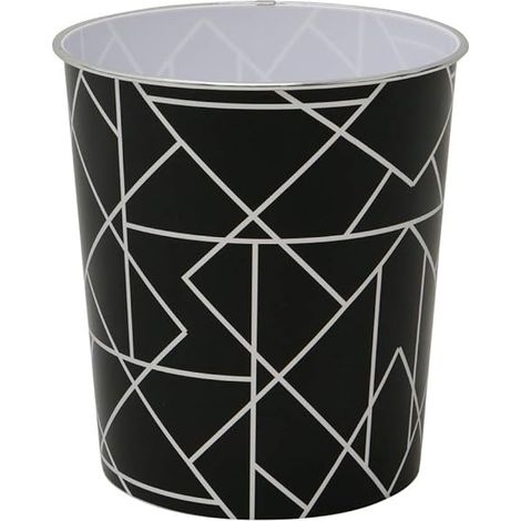 Linear Black Waste Paper Bin, Small (1/4)