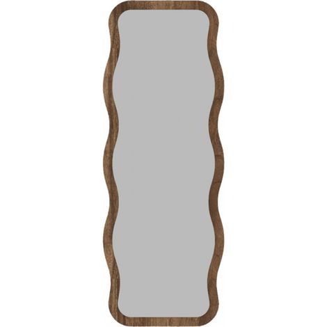Drawer – Miroir sur pied 50x160cm – Bois foncé – Stabilité accrue pour usage intensif – Design bohème-chic (1/4)