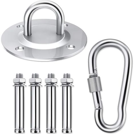 Gancho de techo para columpio de suspensión soporte de acero inoxidable resistente para hamaca saco de arena entrenador de suspensión alfombra de yoga vela solar columpio nido asiento columpio (1/5)